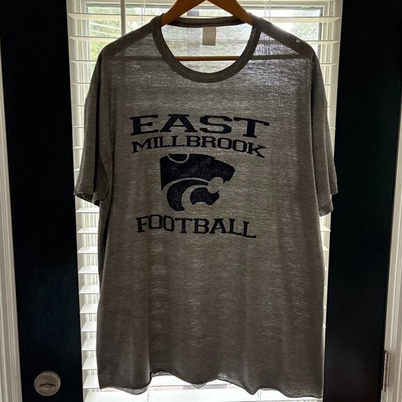 Vintage Paper Thin Distressed Worn Burnout T-Shirt Size XL 1990s Gray Varsity - Picture 1 of 5